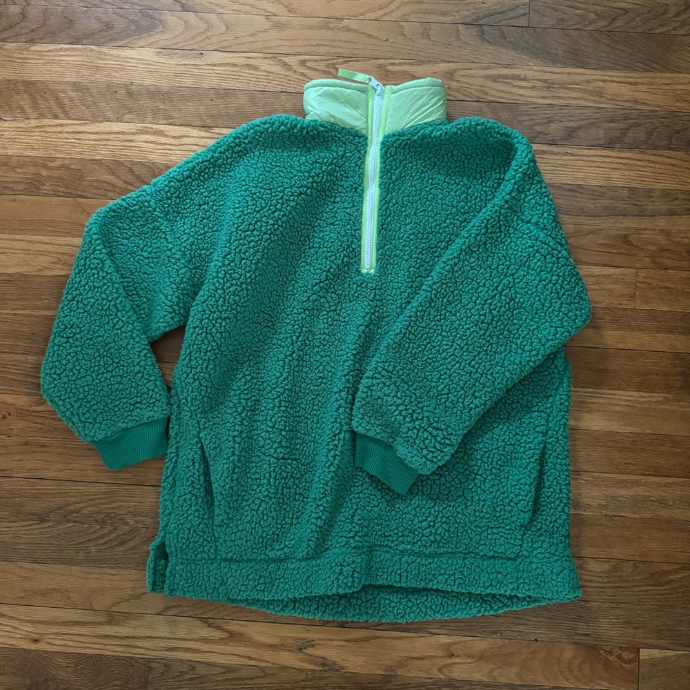 AERIE dream sherpa quarter zip jacket - Picture 2 of 5
